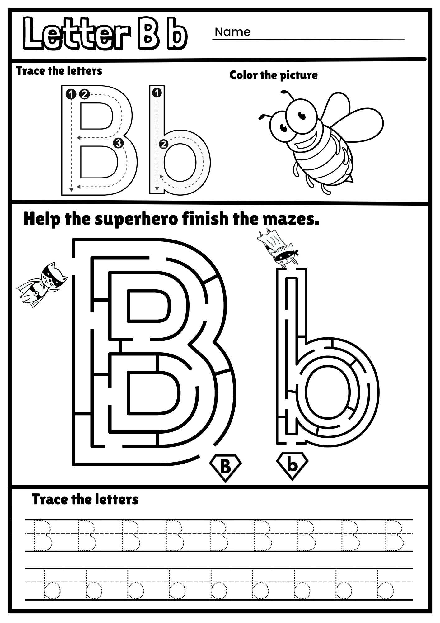Letter B Alphabet Tracing And Coloring Free Printable PDF - ezpzphonics.com letter-b-alphabet-tracing-and-coloring-free-printable-pdf-ezpzphonics-com