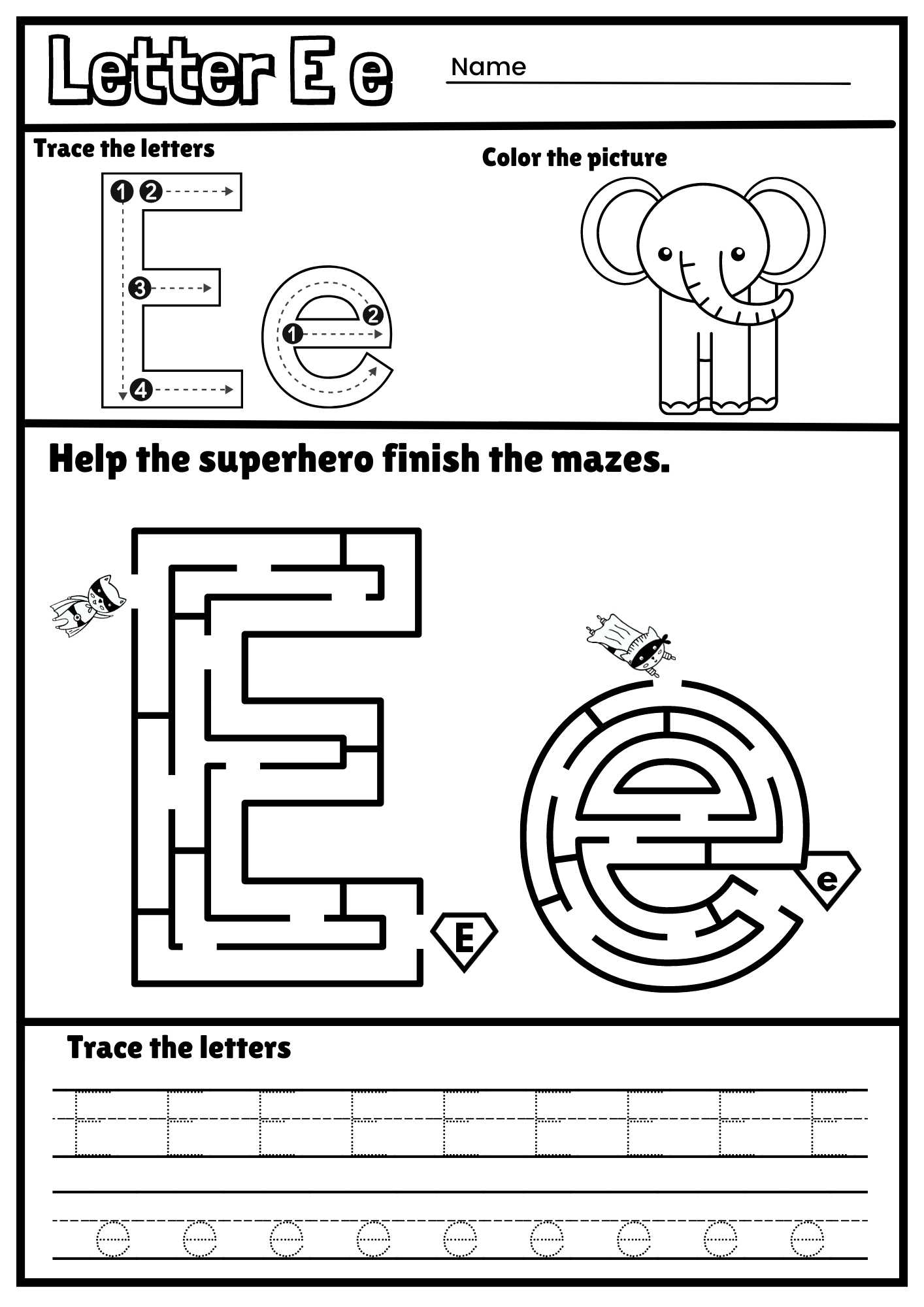 letter-e-alphabet-tracing-and-coloring-free-printable-pdf-ezpzphonics-com for Free Printable Letter E Tracing Worksheets Letter E Alphabet Tracing And Coloring Free Printable PDF - ezpzphonics.com for Free Printable Letter E Tracing Worksheets