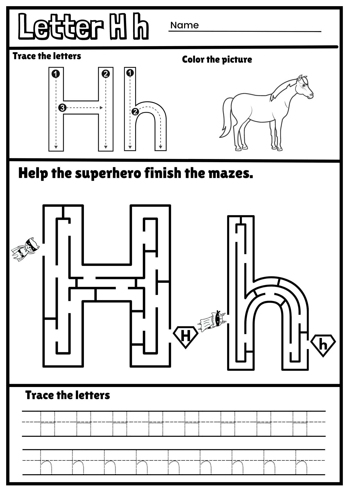 letter-h-alphabet-tracing-and-coloring-free-printable-pdf-ezpzphonics-com for Free Printable Letter H Tracing Worksheets Letter H Alphabet Tracing And Coloring Free Printable PDF - ezpzphonics.com for Free Printable Letter H Tracing Worksheets