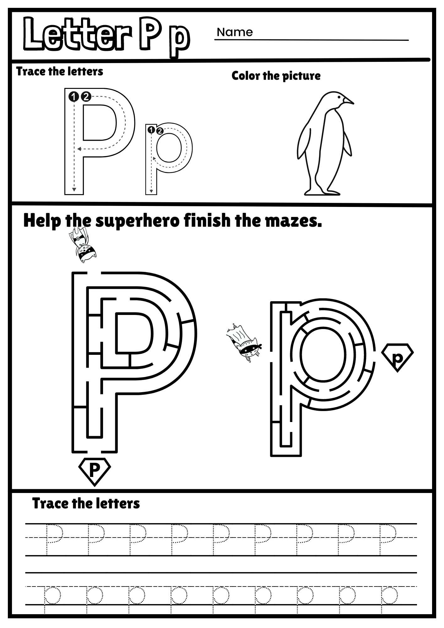 letter-p-alphabet-tracing-and-coloring-free-printable-pdf-ezpzphonics-com for Free Printable P L Statement Letter P Alphabet Tracing And Coloring Free Printable PDF - ezpzphonics.com for Free Printable P L Statement