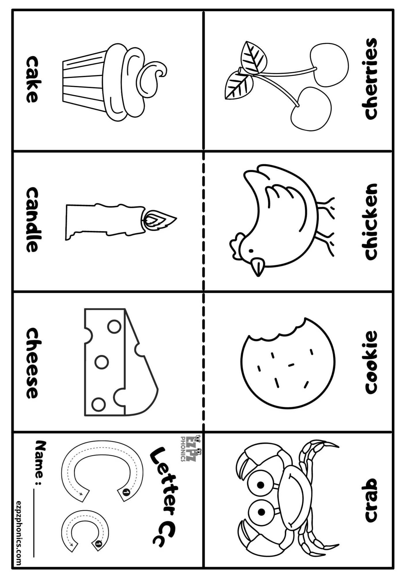 Letter C Mini Coloring Book Free Printable PDF - ezpzphonics.com