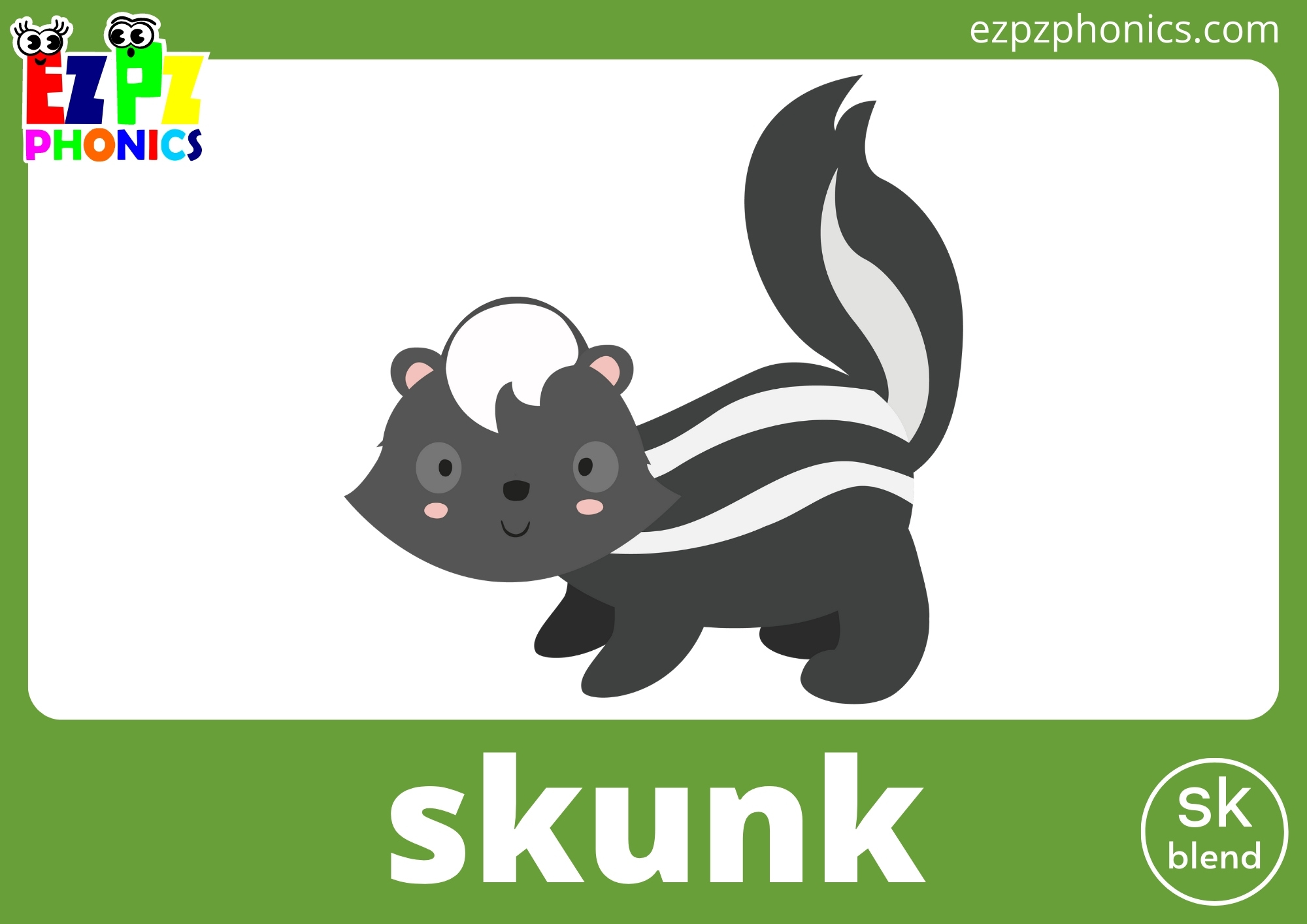 SK Blend Phonics Flashcards - ezpzphonics.com