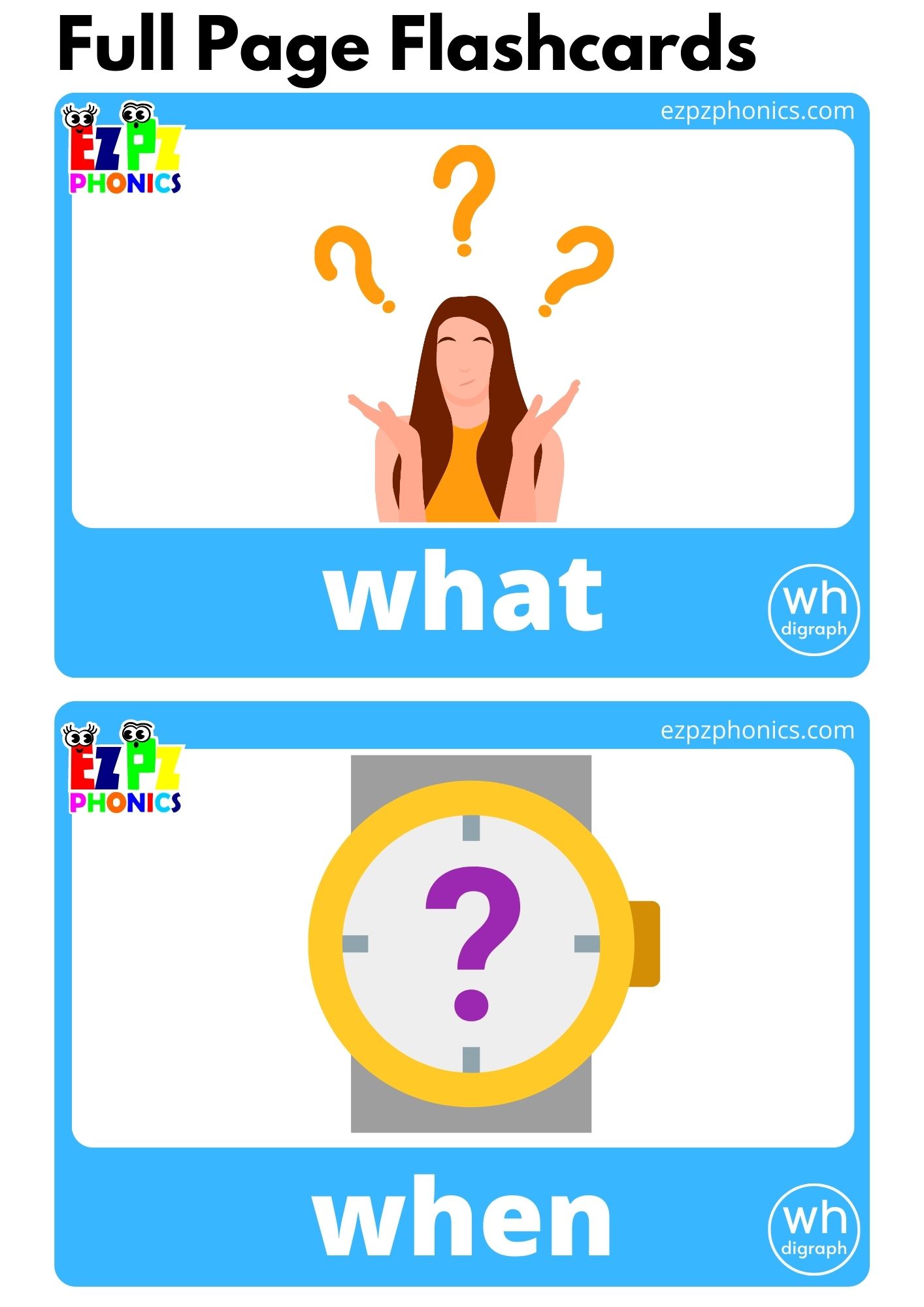 wh Digraph Flashcards - ezpzphonics.com