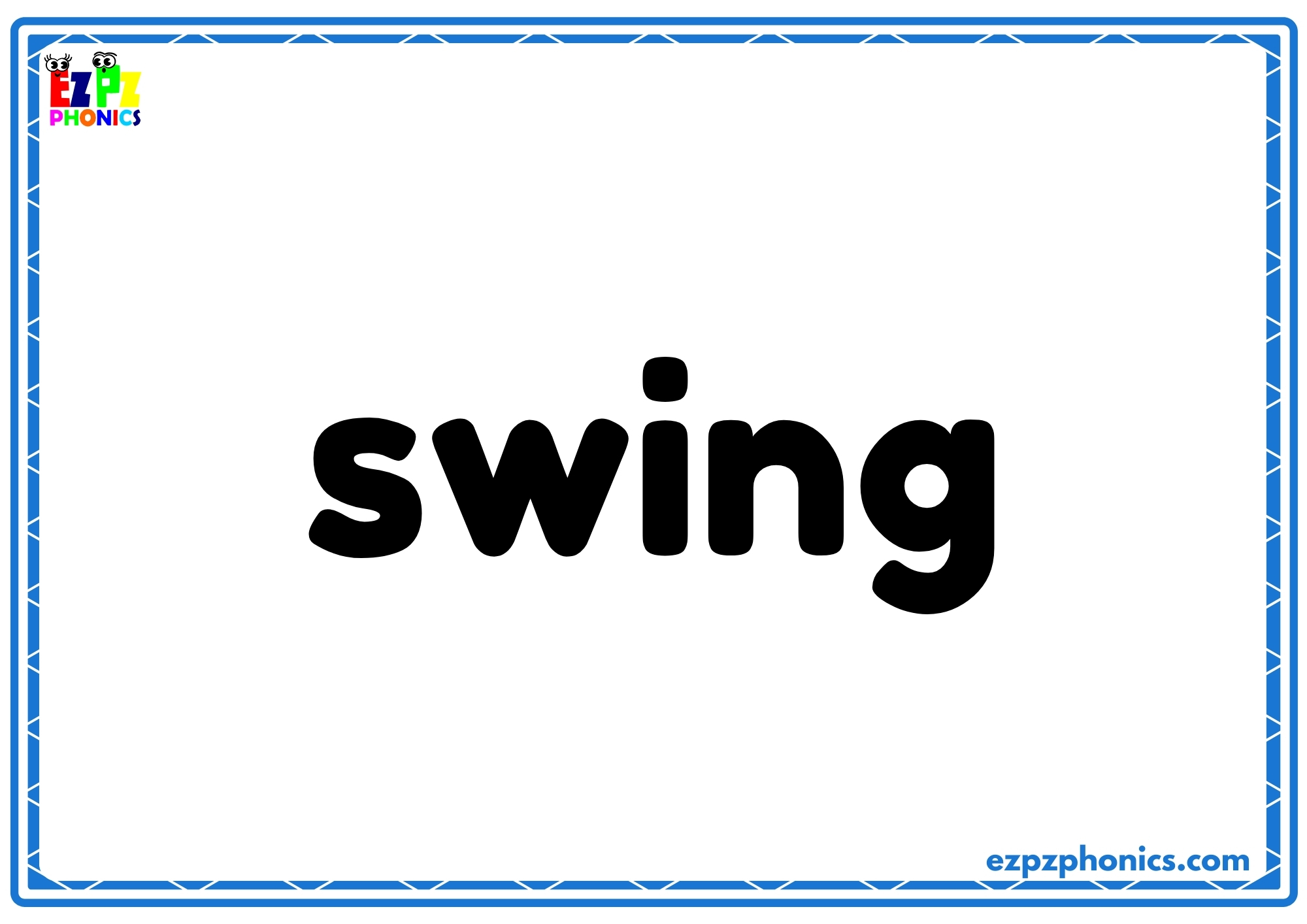 Swing Ride Flashcard Playground Flashcards With Words on the Back – Fun Vocabulary Building ...