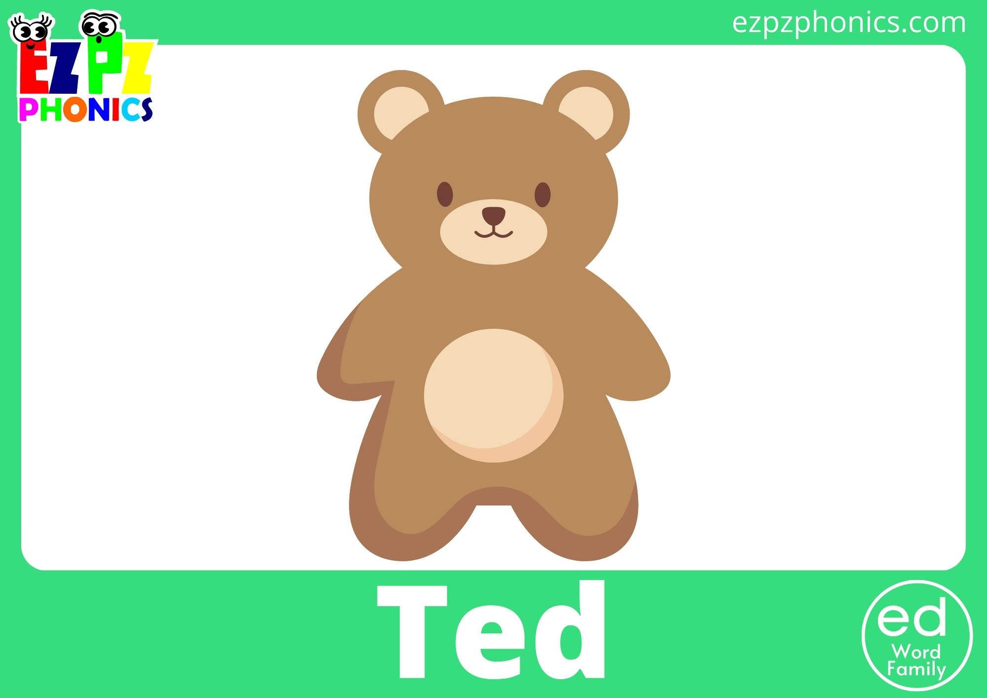 ed Word Family Flashcard - ezpzphonics.com