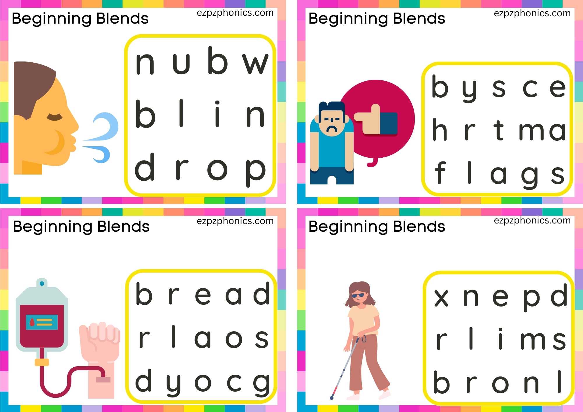 BL Beginning Blends Activity Circle The Correct Letters To Make The ...