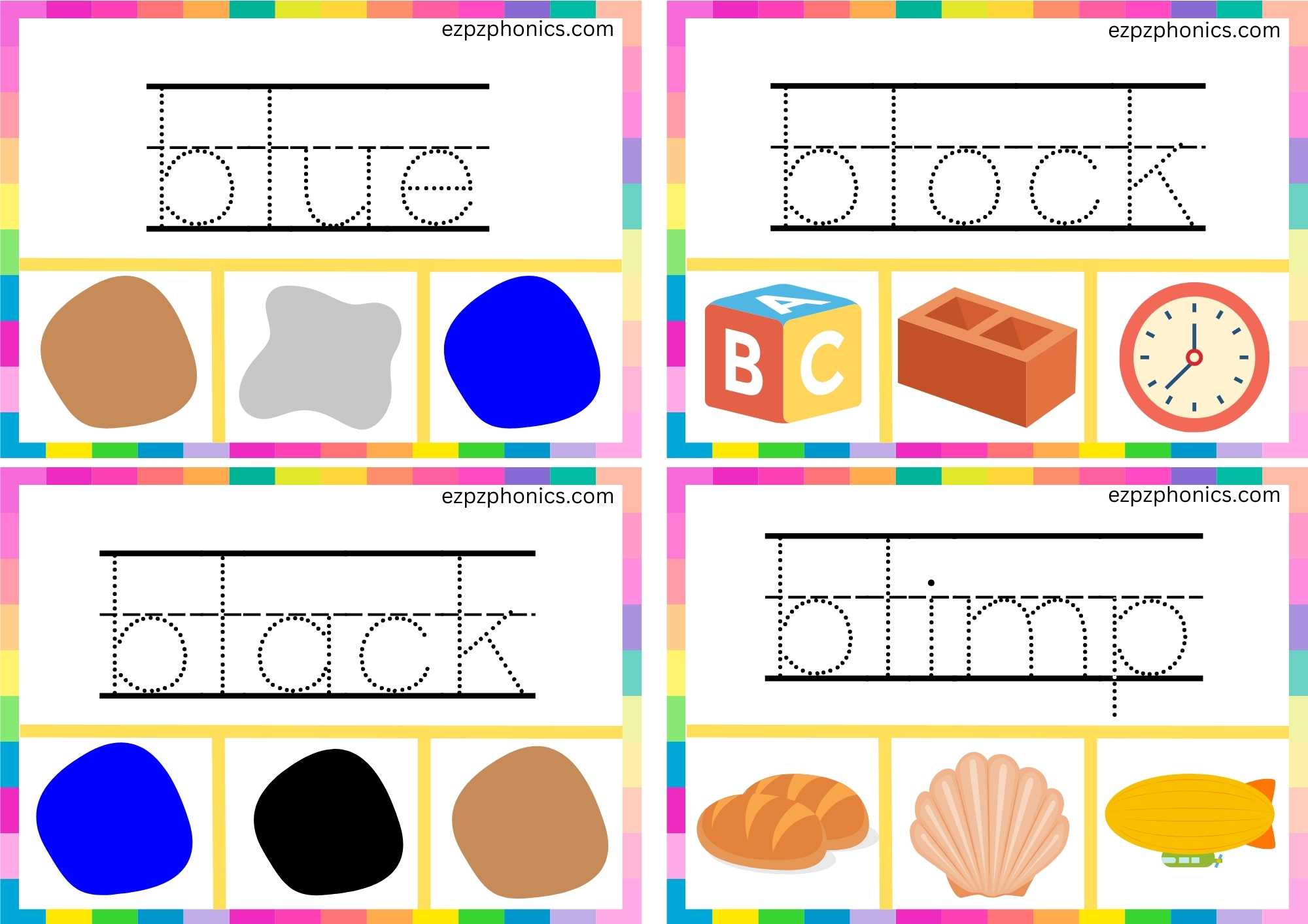 BL Beginning Blends Clip Cards Trace The Words And Clip The Correct