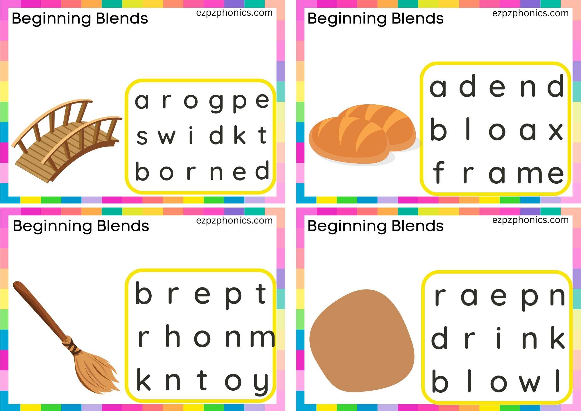 BR Beginning Blends Activity Circle The Correct Letters To Make The ...