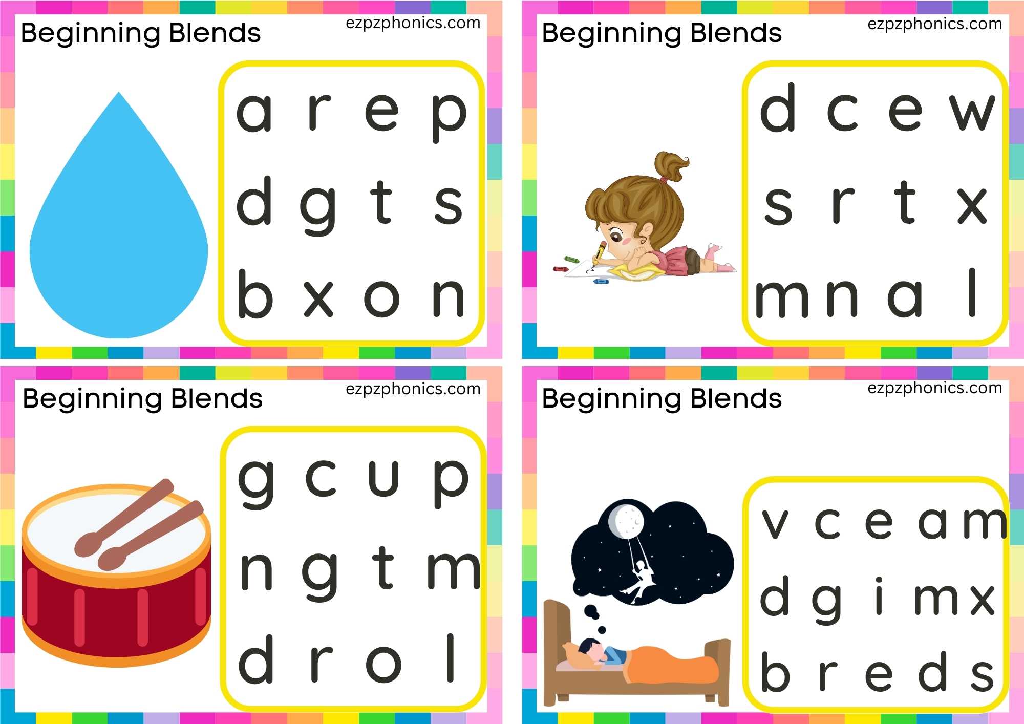 DR Beginning Blends Activity Circle The Correct Letters To Make The ...