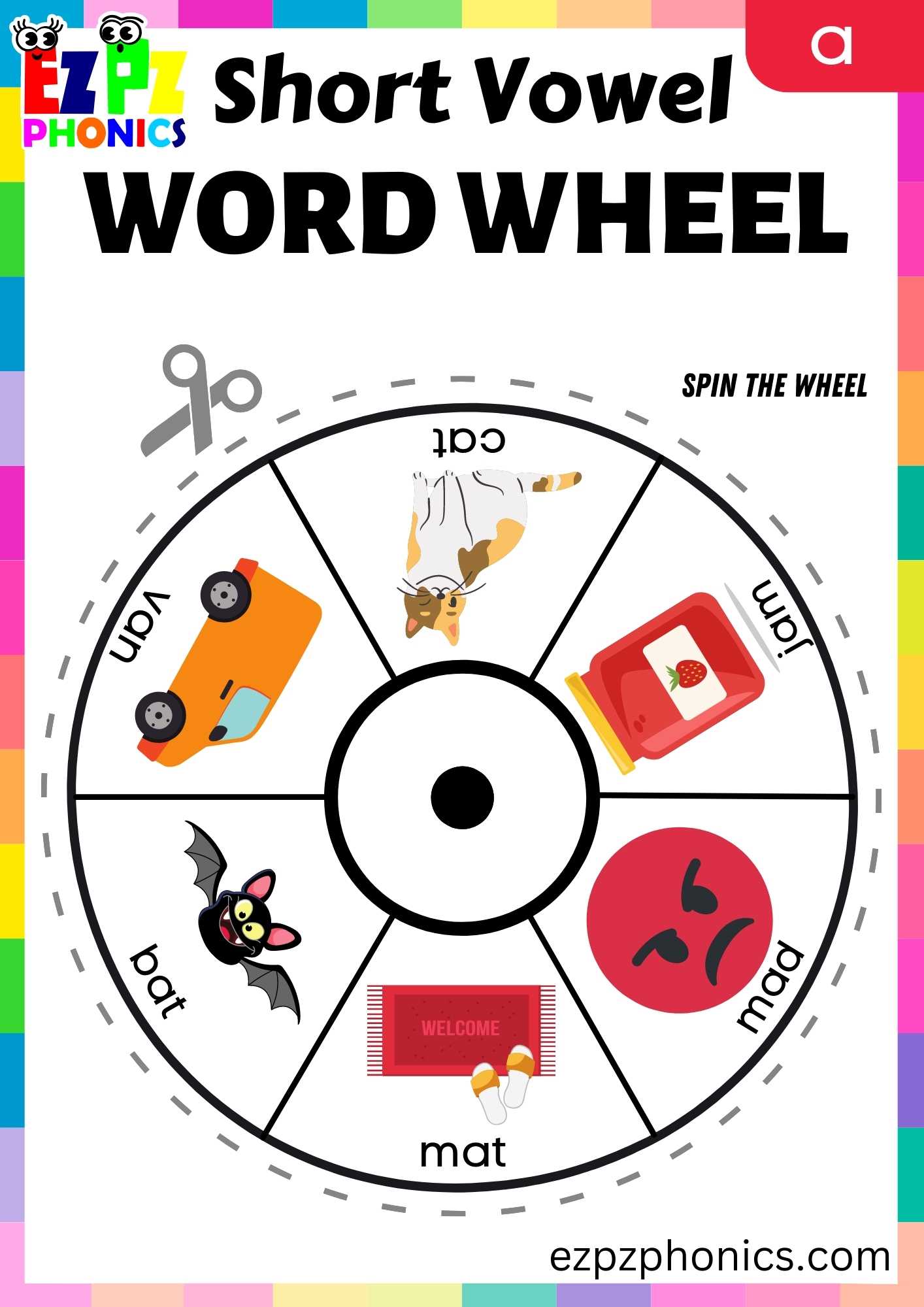 A Short Vowel Sound CVC Words - ezpzphonics.com