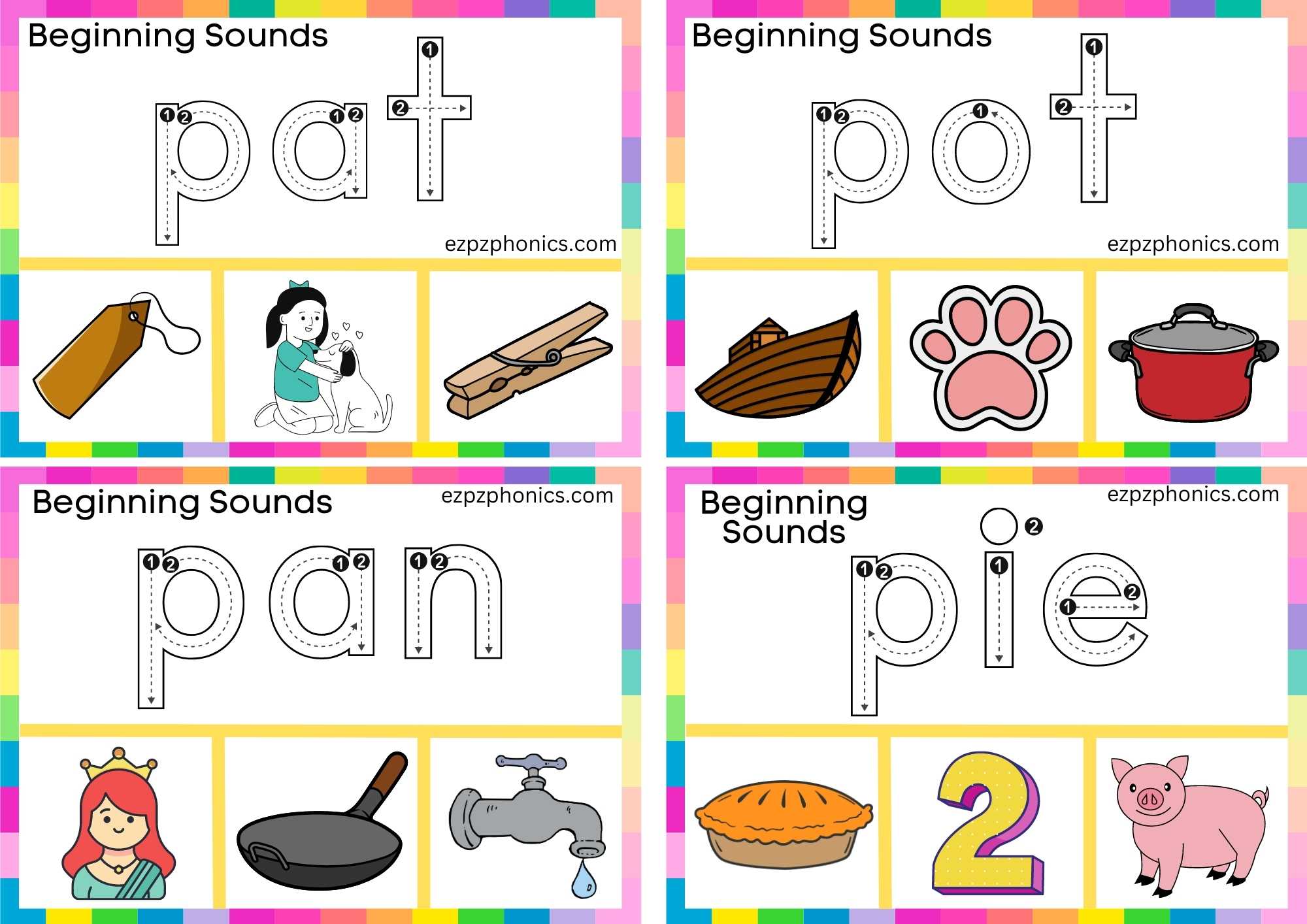 Letter P Trace The Word And Clip The Correct Image Group 1 ...