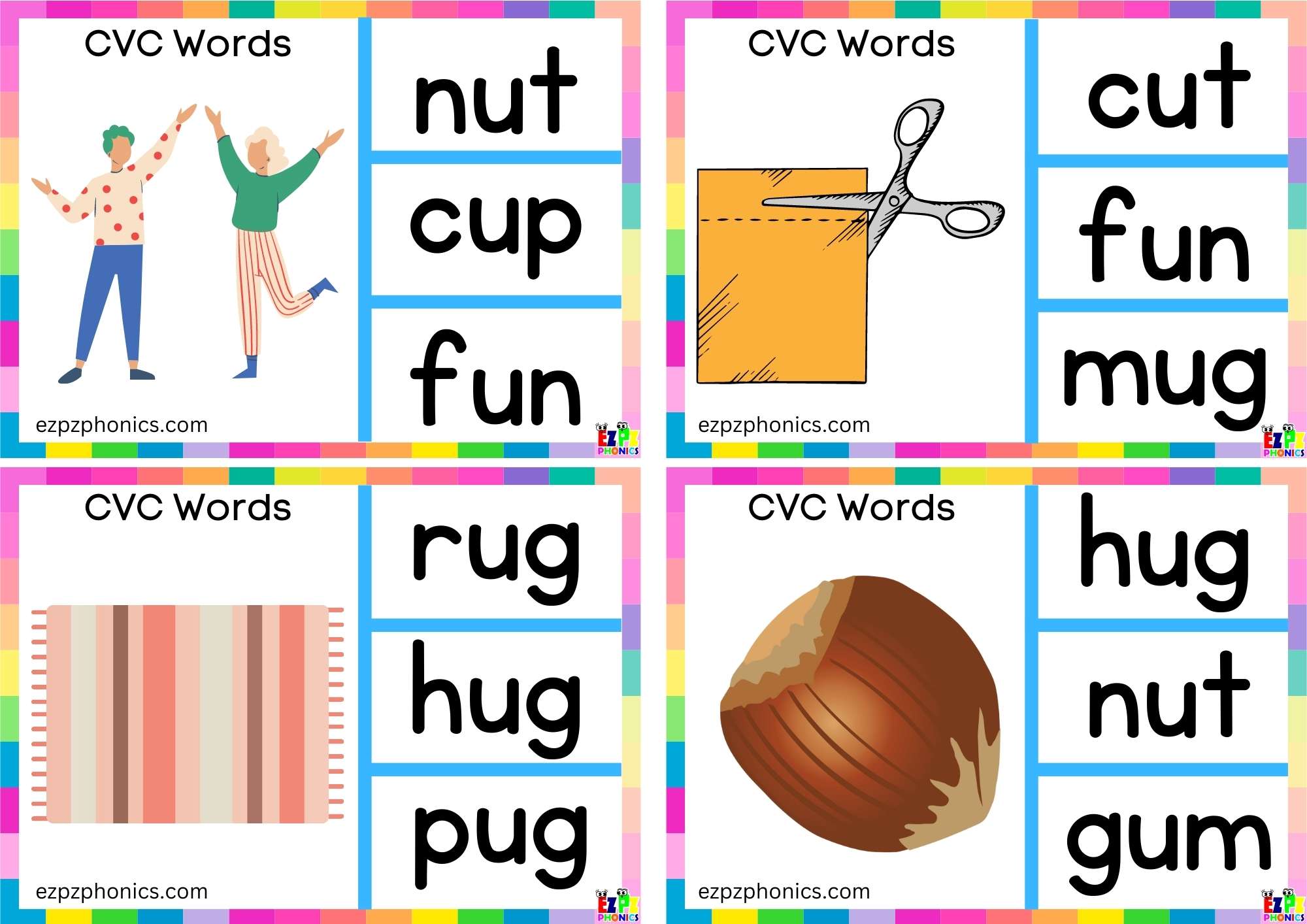 Short u Vowel CVC words Look at the image and clip the correct word ...