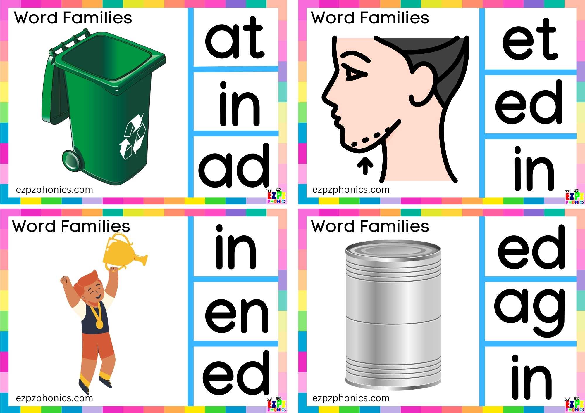 Word Family in Look at the image and clip the correct letters clip ...