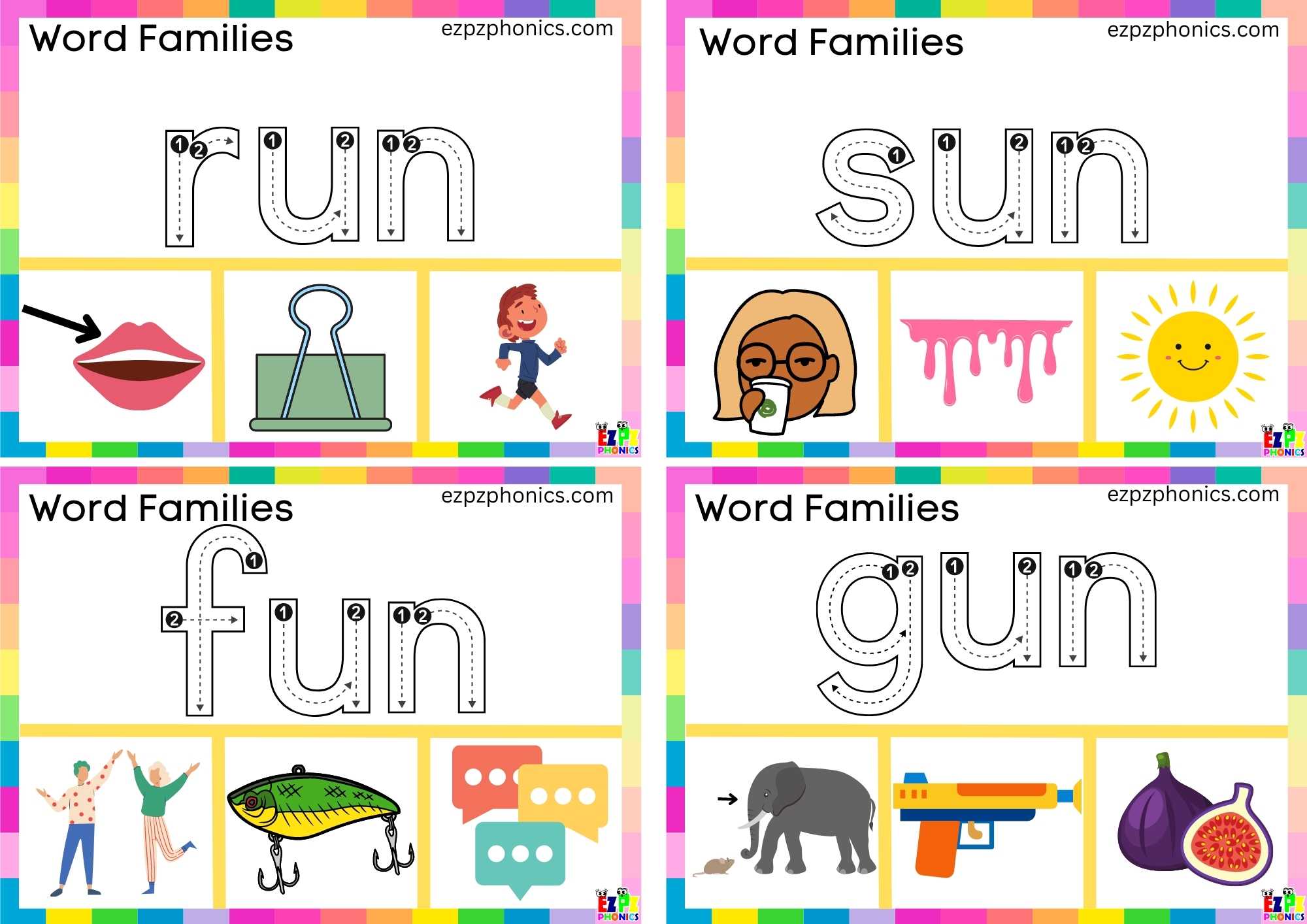 Trace the word and clip the correct image Includes 7 clip cards Word ...
