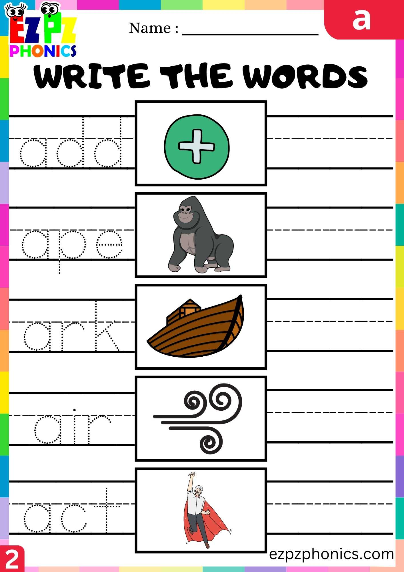 Group2 Letter a Write the Words Beginning Sounds Worksheet ...