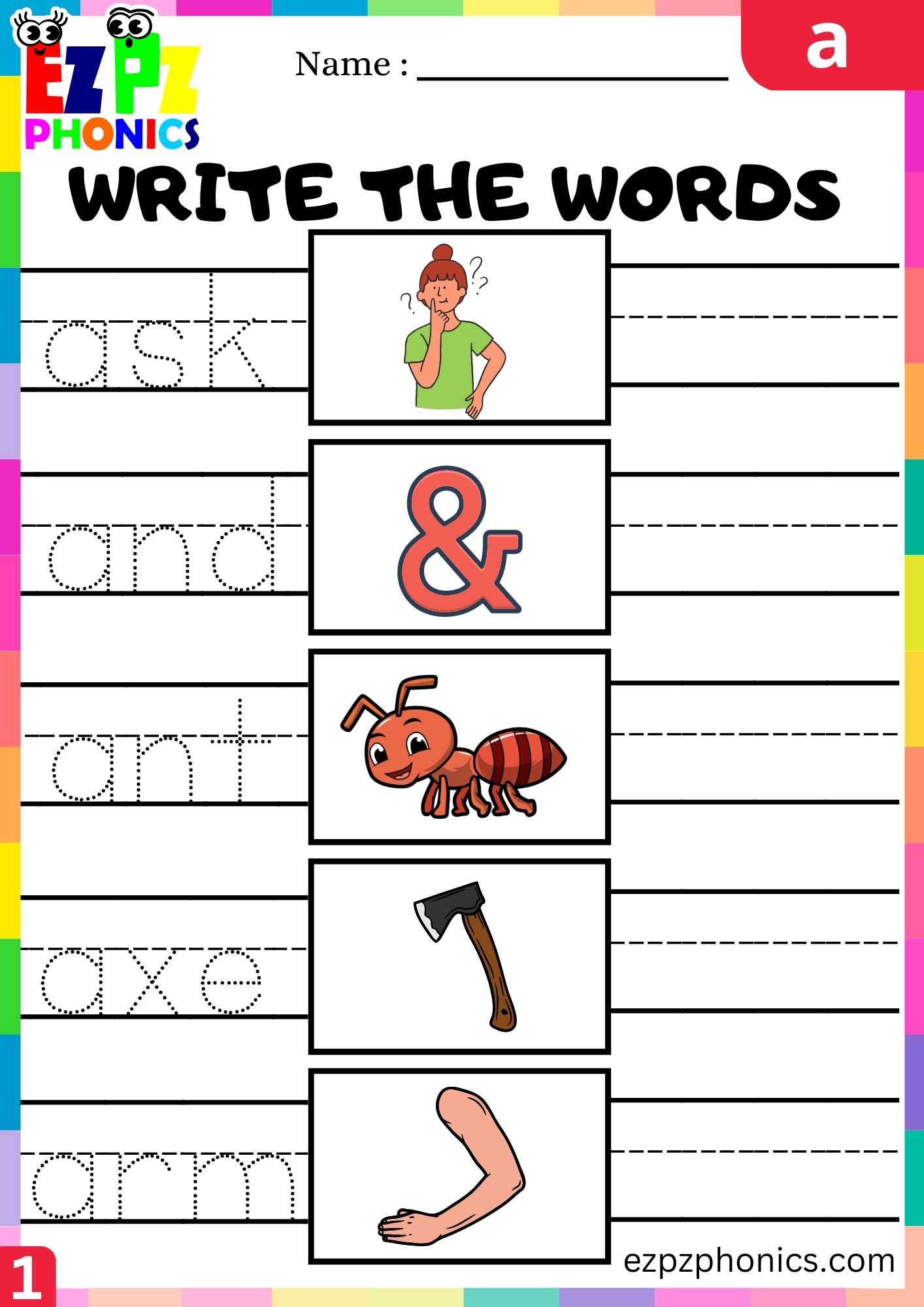 Letter U Write The Words Beginning Sounds Worksheet - ezpzphonics.com