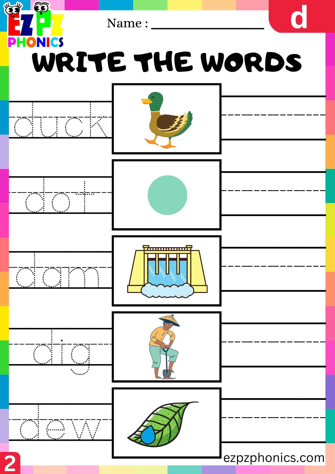 Group2 Letter D Write The Words Beginning Sounds Worksheet ...