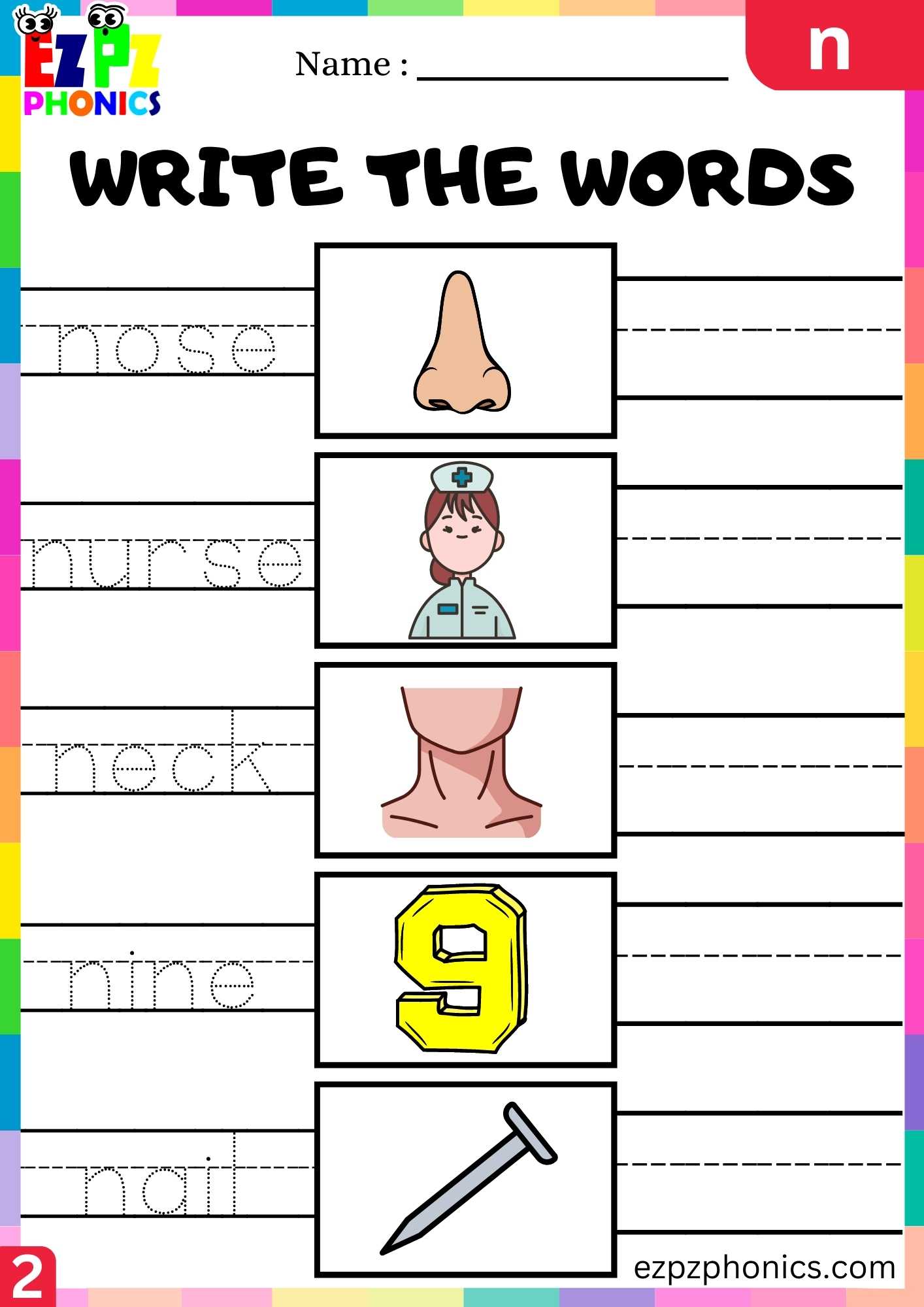 Group2 Letter N Write The Words Beginning Sounds Worksheet ...