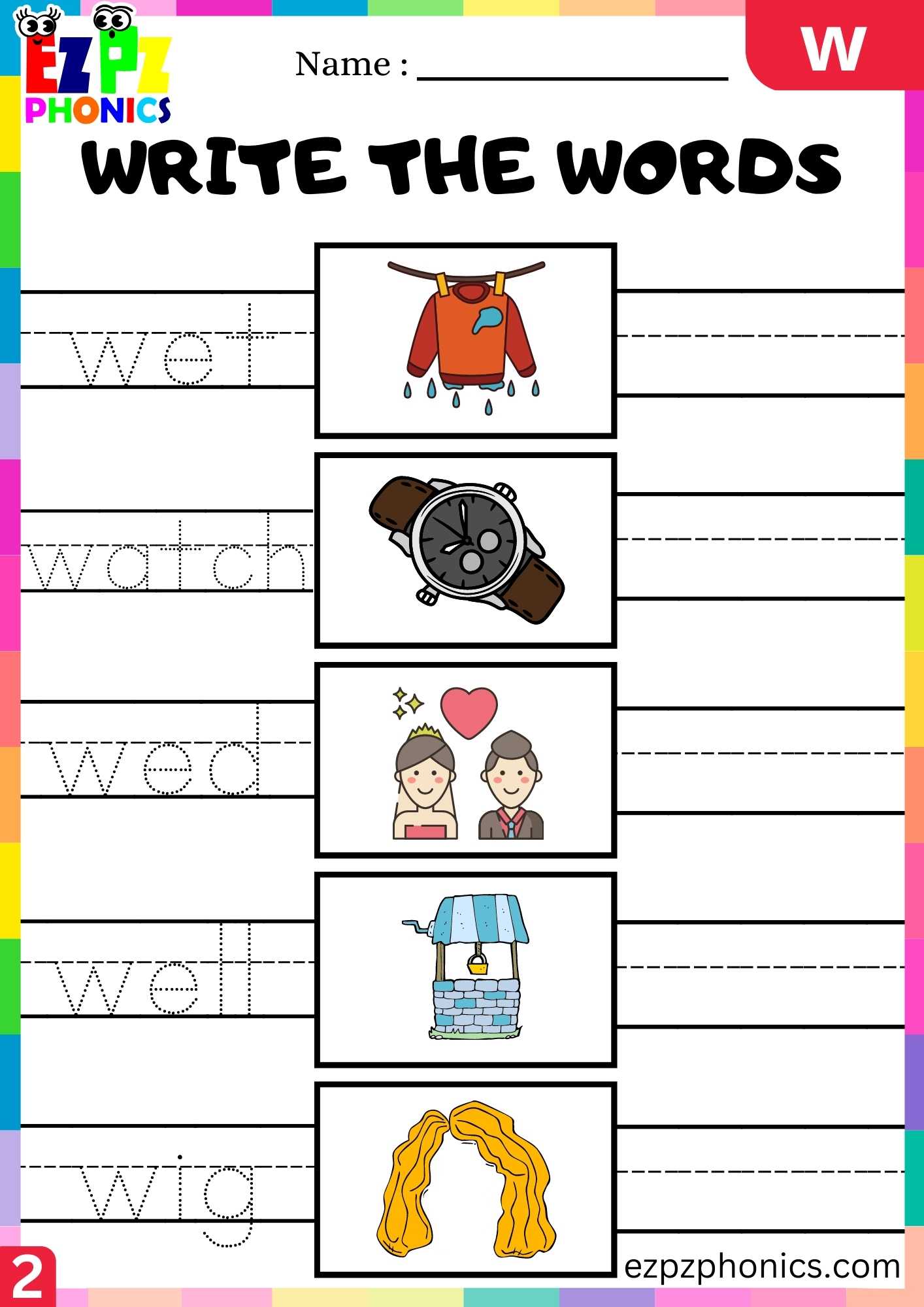 Group2 Letter W Write The Words Beginning Sounds Worksheet ...