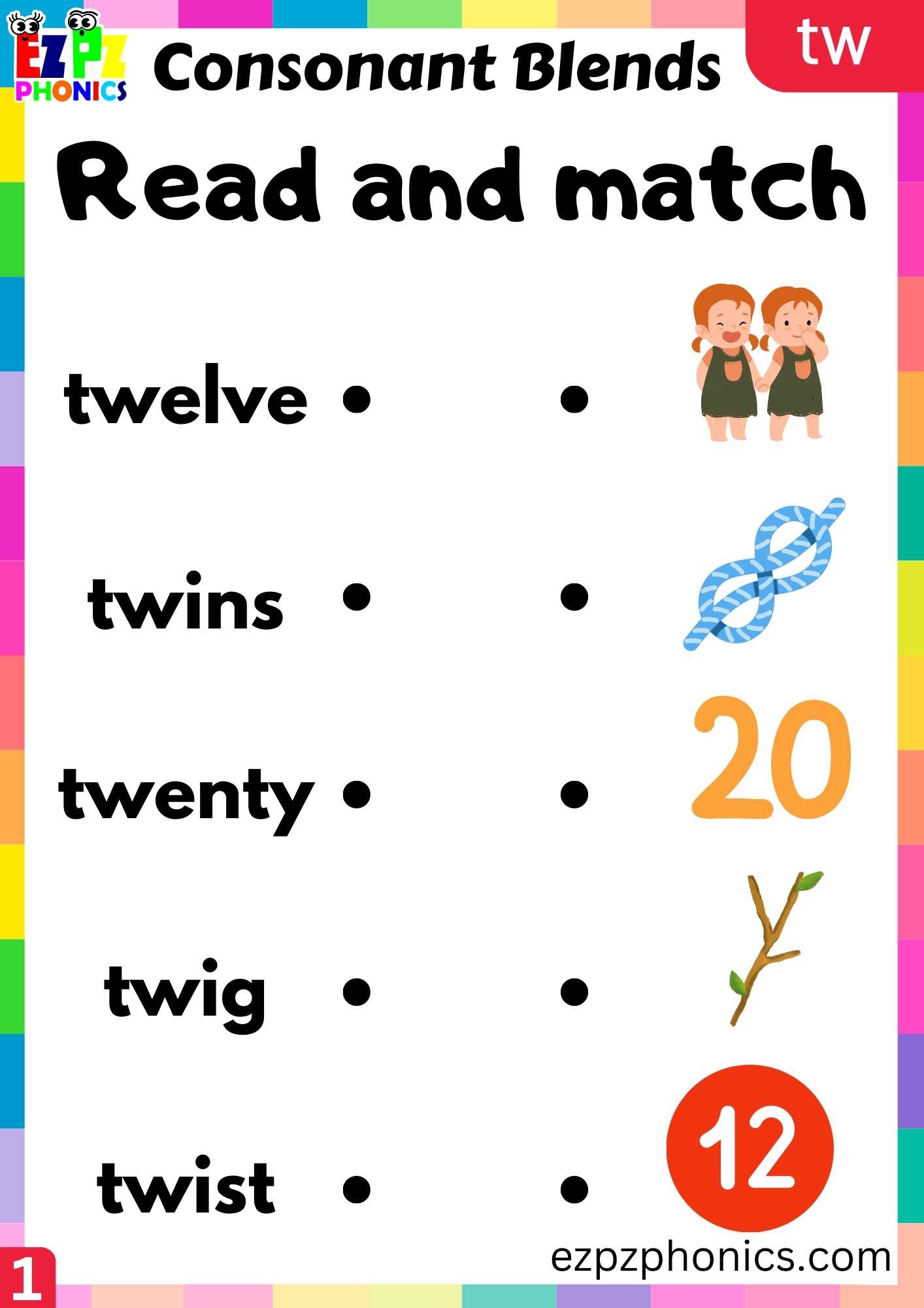 Phonics Blends Worksheet