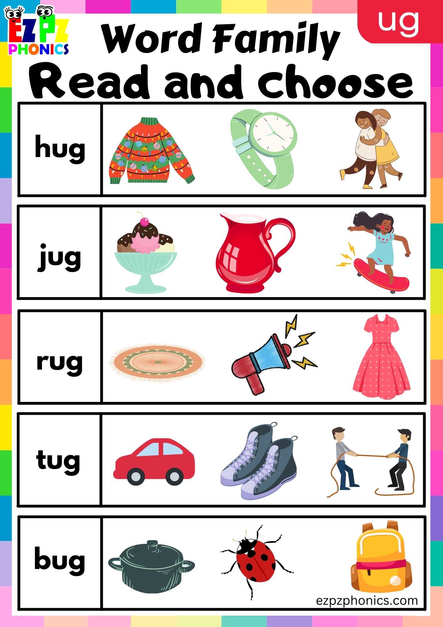 Ug Word Family Worksheet